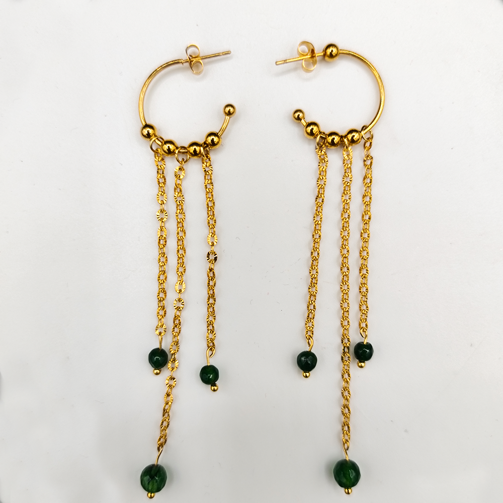 Boucles d’oreilles Élixir d’Émeraude – Un éclat de nature, une force ancestrale