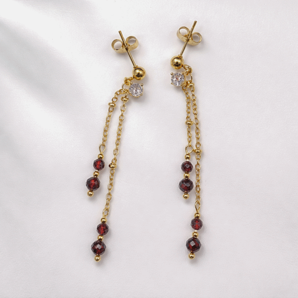 001 Boucles d'oreilles " Grenat "