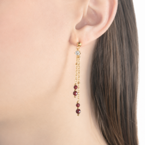 03 Boucles d'oreilles " Grenat "