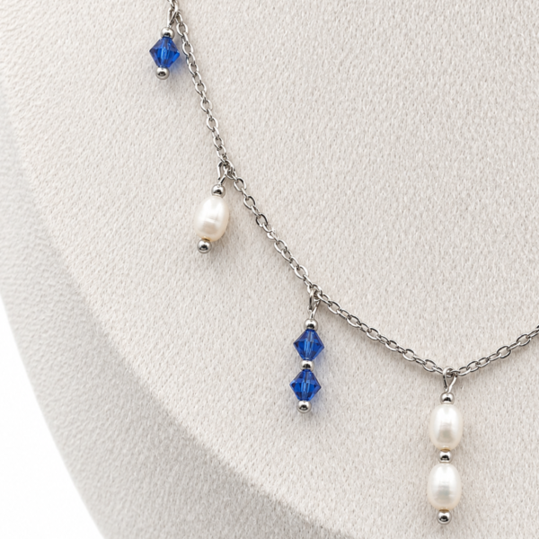 Collier Lagon Bleu Argenté