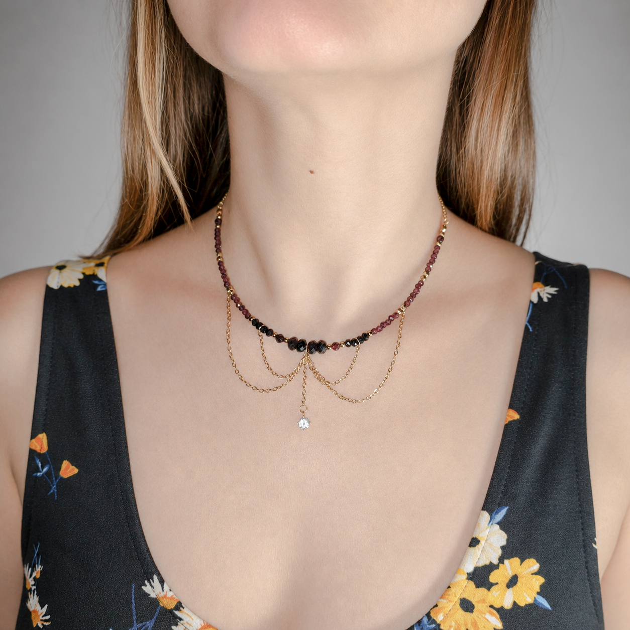 Collier Coquelicot court